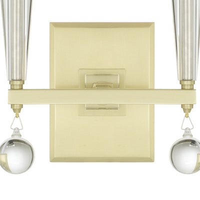 ##Antique Hardware## Paxton 2 Light Aged Brass Sconce