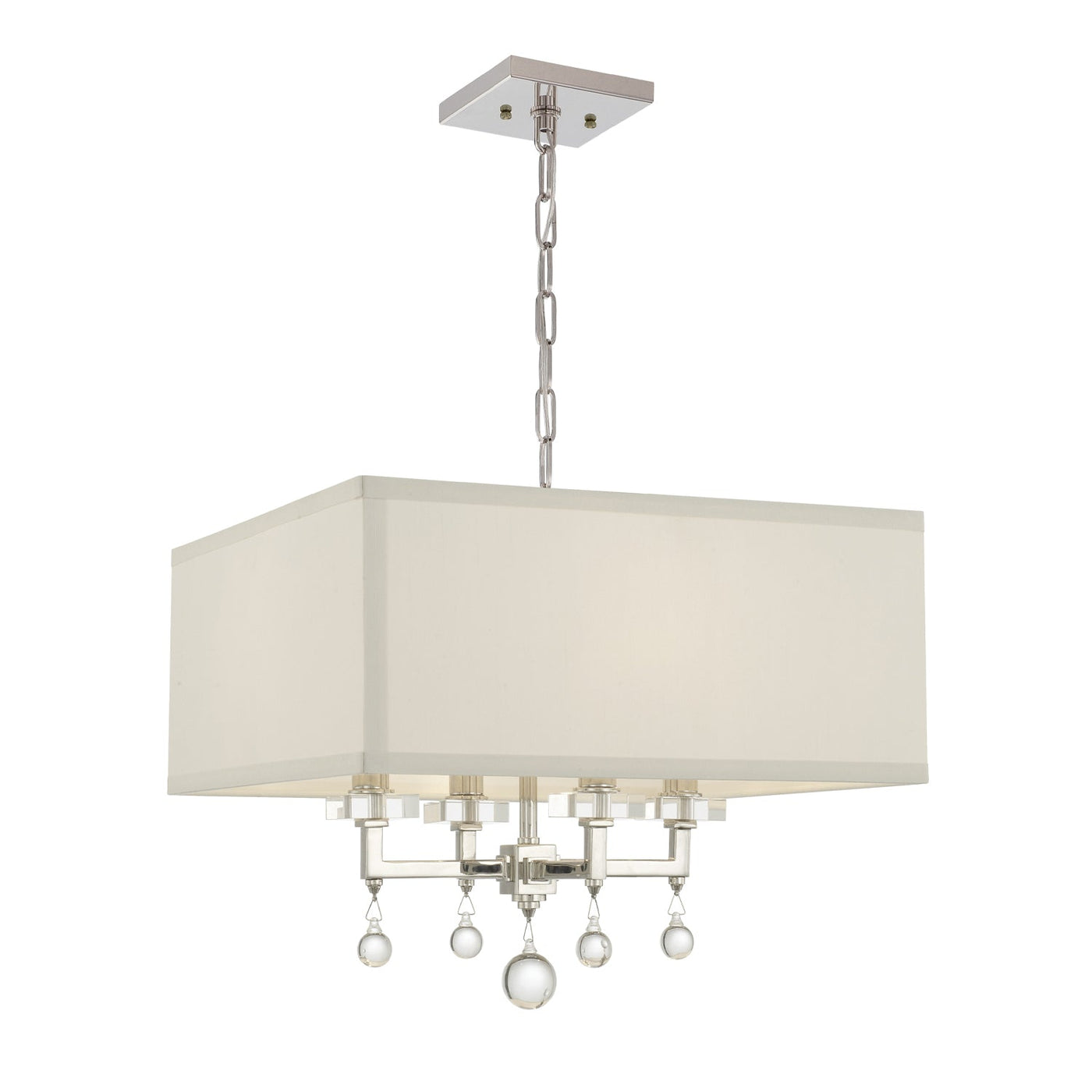 ##Antique Hardware## Paxton 4 Light Polished Nickel Mini Chandelier