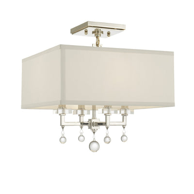 ##Antique Hardware## Paxton 4 Light Polished Nickel Semi Flush Mount