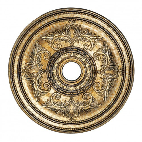 ##Antique Hardware## Vintage Gold Leaf Ceiling Medallion