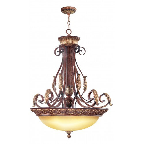 ##Antique Hardware## 4 Light Verona Bronze Inverted Pendant