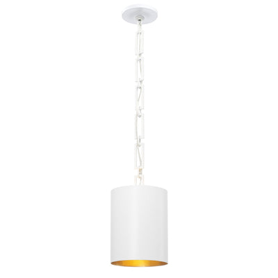 Antique Hardware Brian Patrick Flynn Alston 1 Light Matte White + Antique Gold Mini Pendant Pendant