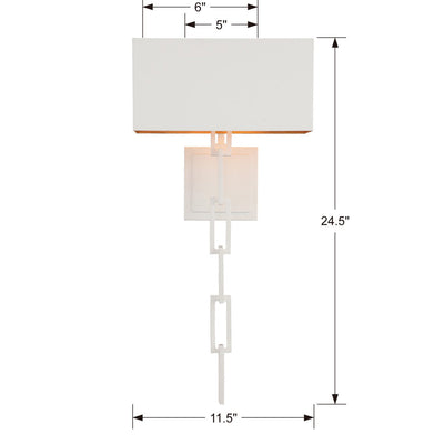 Antique Hardware Brian Patrick Flynn Alston 2 Light Matte White + Antique Gold Sconce Wall Sconce