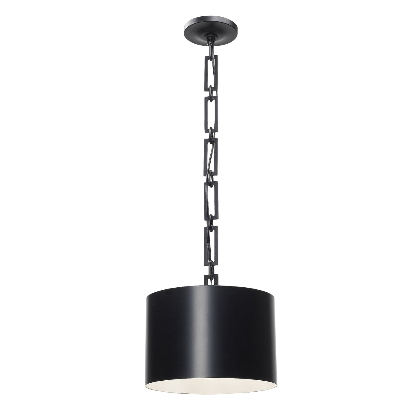 Antique Hardware Brian Patrick Flynn Alston 1 Light Matte Black + White Mini Pendant Pendant