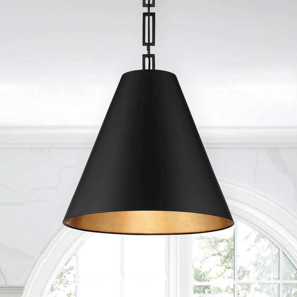 Antique Hardware Brian Patrick Flynn Alston 3 Light Matte Black + Antique Gold Chandelier Chandelier