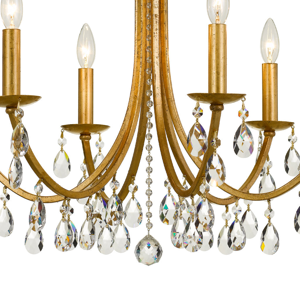 Antique Hardware Bridgehampton 6 Light Hand Cut Crystal Antique Gold Chandelier Chandelier