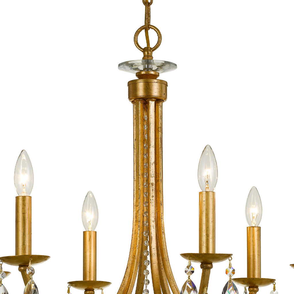 Antique Hardware Bridgehampton 6 Light Hand Cut Crystal Antique Gold Chandelier Chandelier