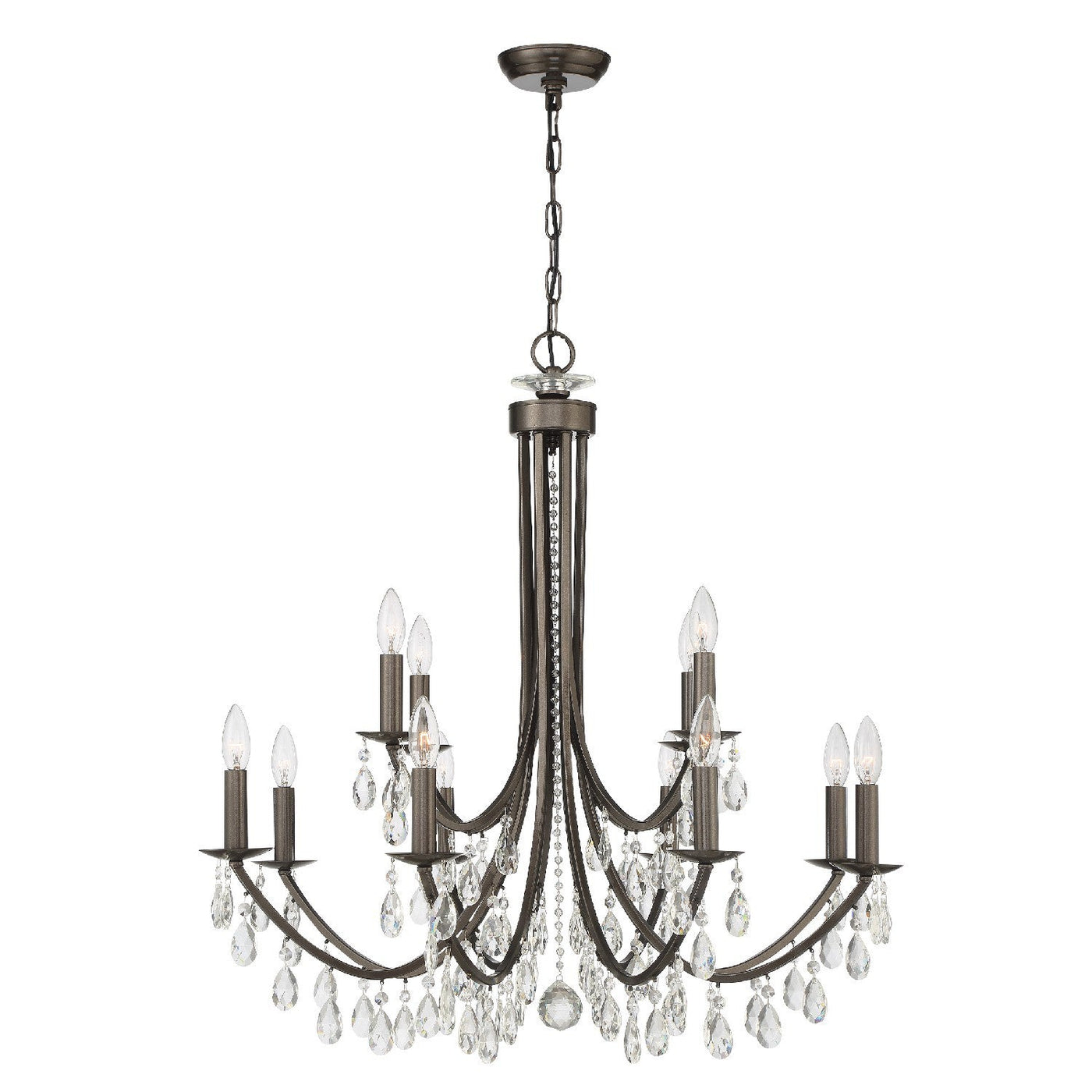 Antique Hardware Bridgehampton 12 Light Spectra Crystal Vibrant Bronze Chandelier Chandelier