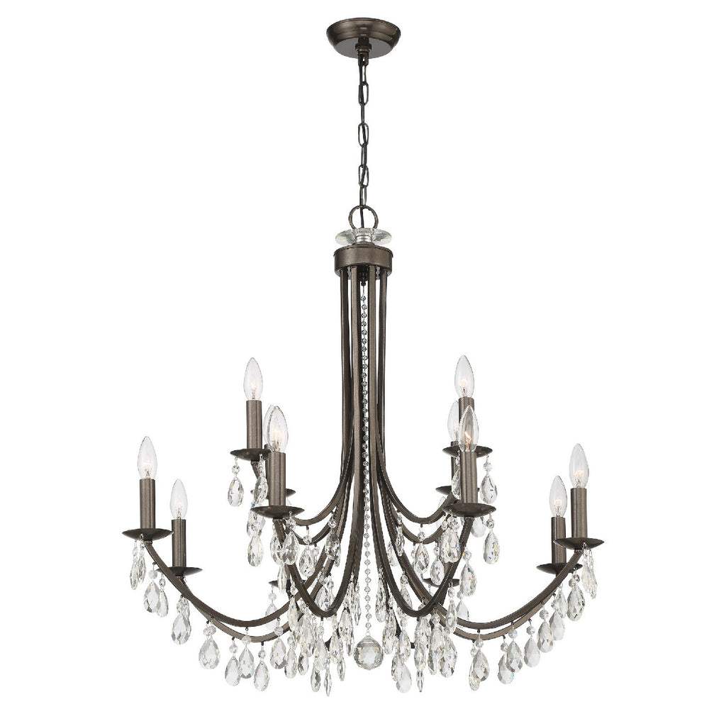 Antique Hardware Bridgehampton 12 Light Spectra Crystal Vibrant Bronze Chandelier Chandelier