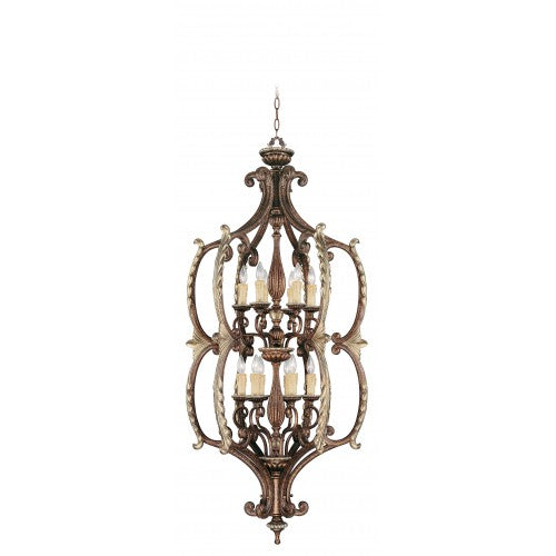 Antique Hardware 12 Light Palacial Bronze Foyer Chandelier