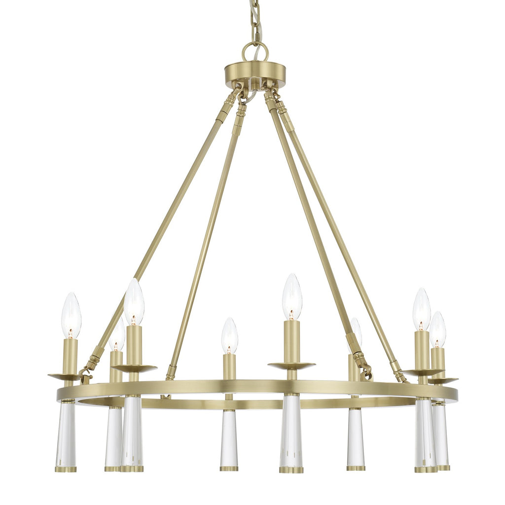 Antique Hardware Baxter 8 Light Antique Aged Brass Chandelier Chandelier