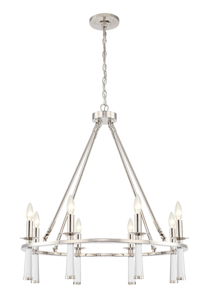 Antique Hardware Baxter 8 Light Polished Nickel Chandelier Chandelier