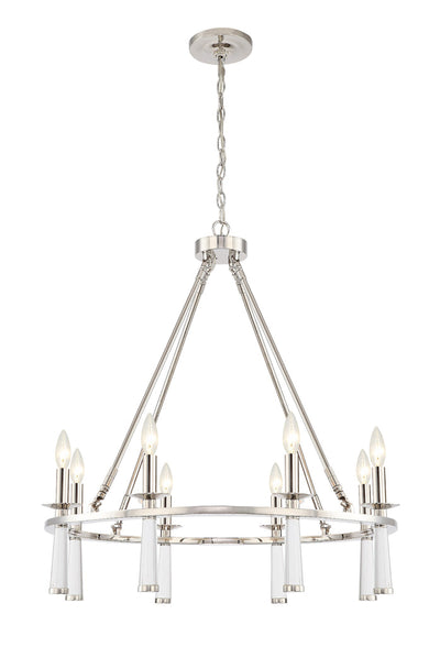 Antique Hardware Baxter 8 Light Polished Nickel Chandelier Chandelier