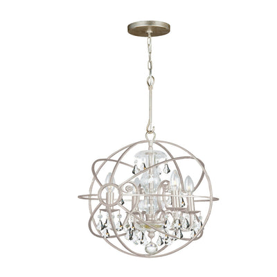 ##Antique Hardware## Solaris 4 Light Olde Silver Mini Chandelier