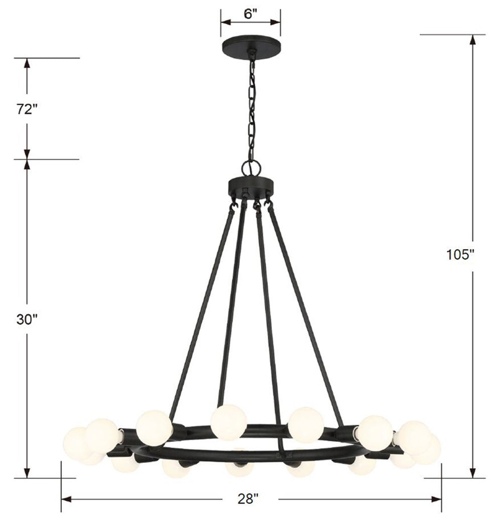 Antique Hardware Dakota 15 Light Black Chandelier Chandelier