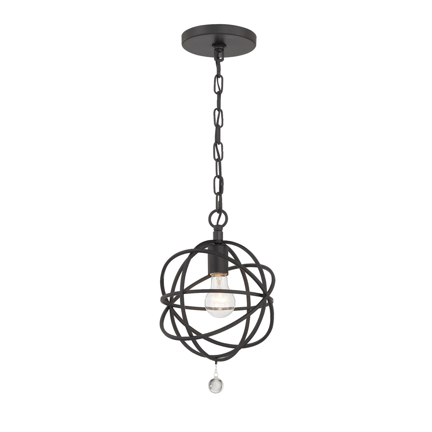 ##Antique Hardware## Solaris 1 Light Black Mini Pendant