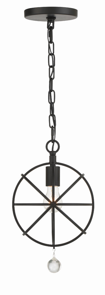 ##Antique Hardware## Solaris 1 Light Black Mini Pendant