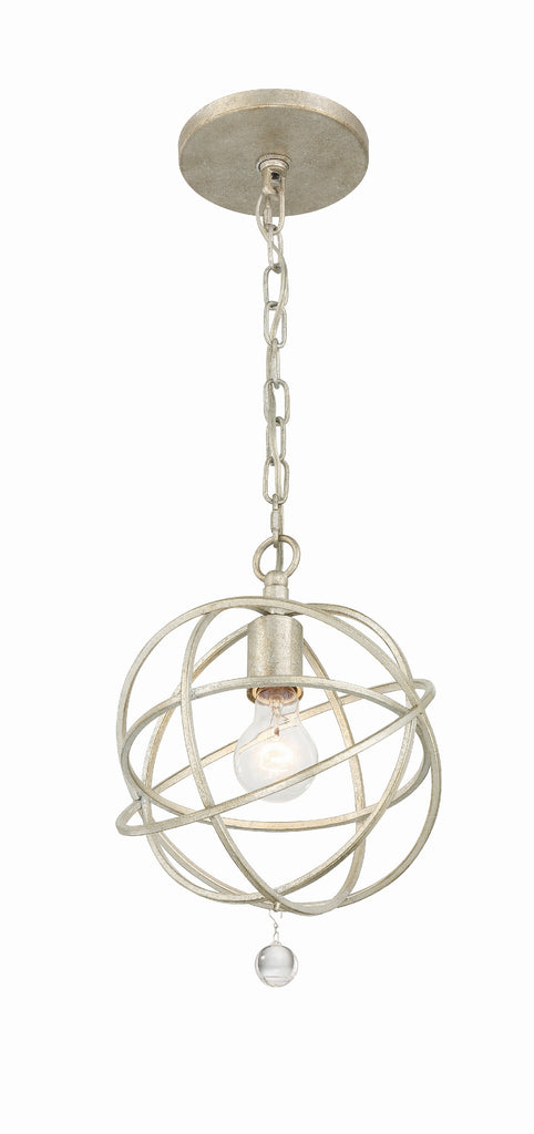 ##Antique Hardware## Solaris 1 Light Olde Silver Mini Pendant