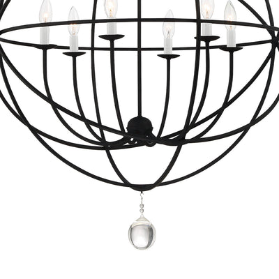 ##Antique Hardware## Solaris 6 Light Black Chandelier