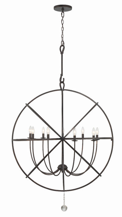 ##Antique Hardware## Solaris 9 Light English Bronze Sphere Chandelier