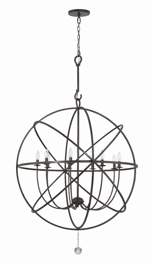 ##Antique Hardware## Solaris 9 Light English Bronze Sphere Chandelier