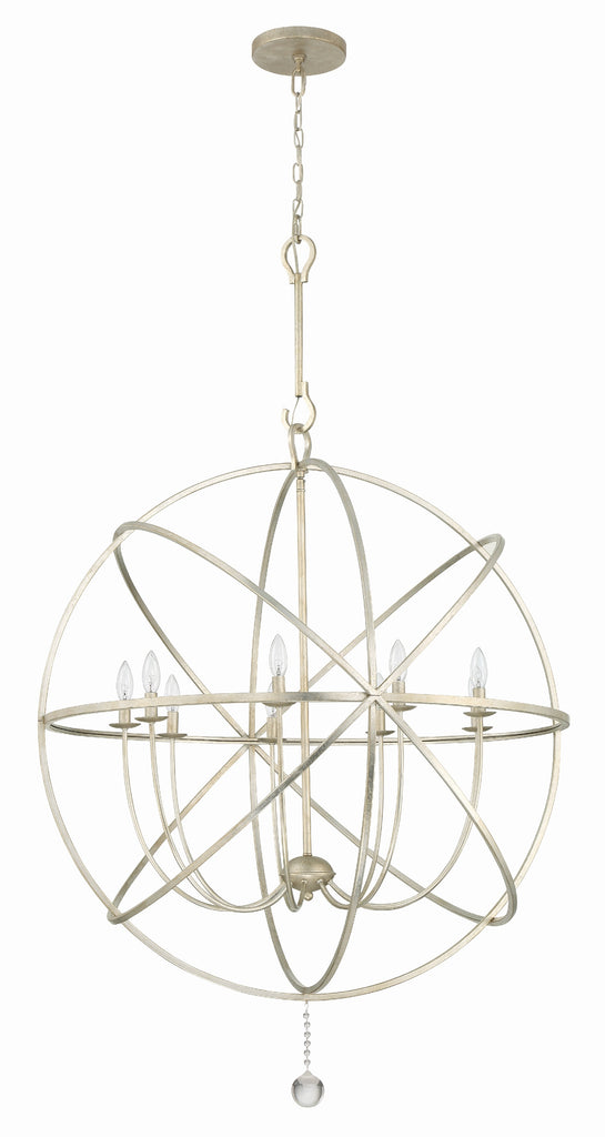 ##Antique Hardware## Solaris 9 Light Olde Silver Sphere Chandelier