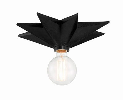 Antique Hardware Astro 1 Light Black Flush Mount Semi Flush