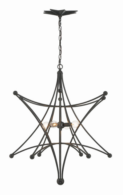 Antique Hardware Astro 4 Light Black Chandelier Chandelier