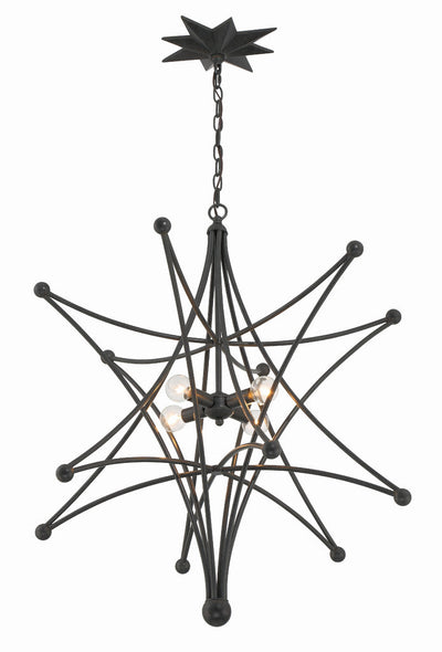 Antique Hardware Astro 4 Light Black Chandelier Chandelier