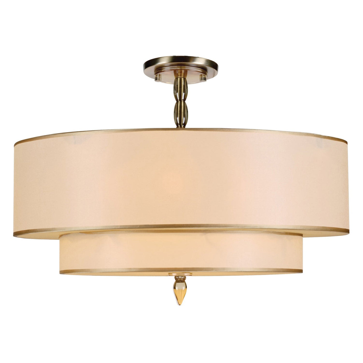 ##Antique Hardware## Luxo 5 Light Antique Brass Semi Flush Mount