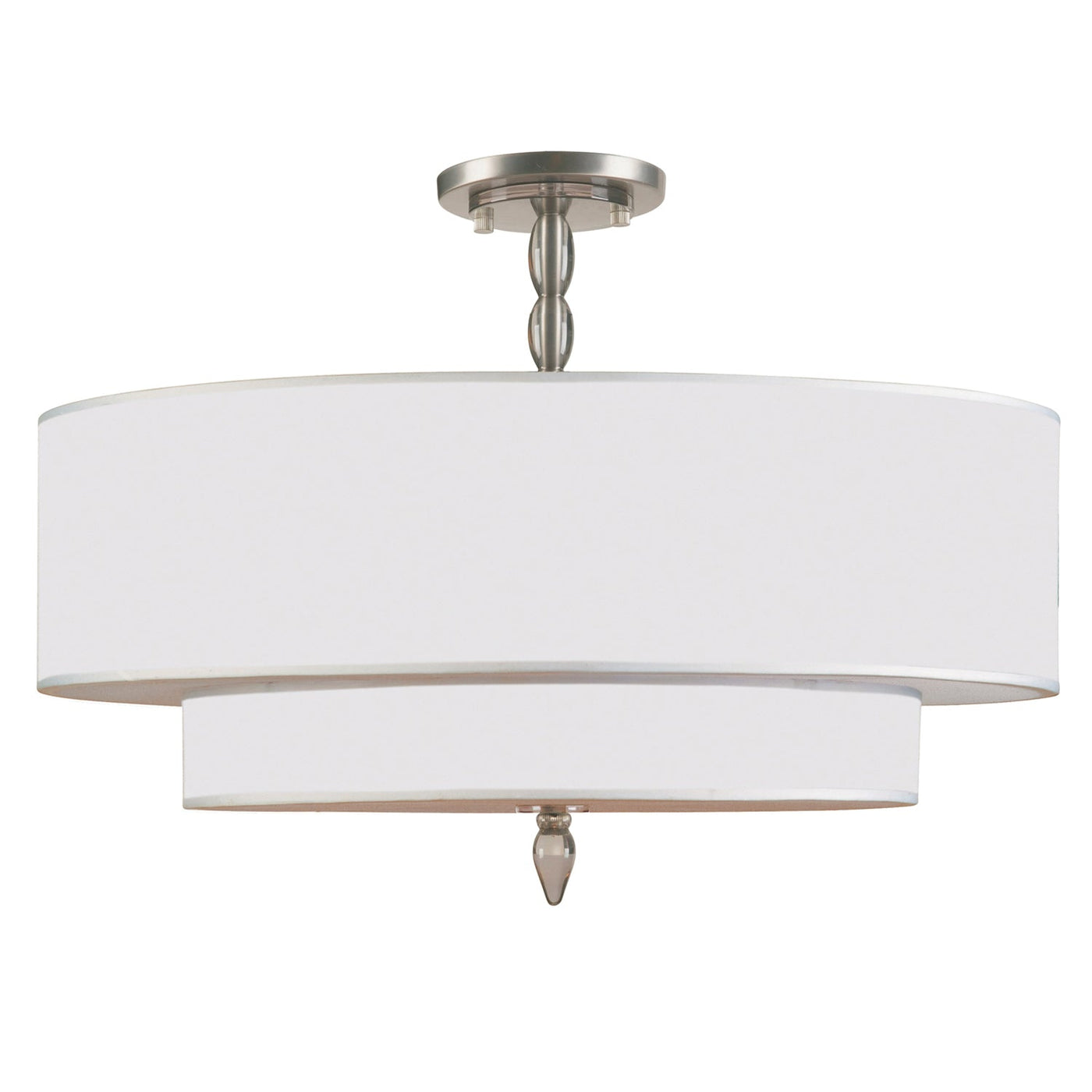 ##Antique Hardware## Luxo 5 Light Satin Nickel Semi Flush Mount