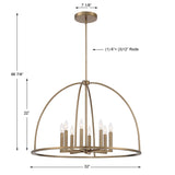 Antique Hardware Abbott 8 Light Vibrant Gold Chandelier Chandelier