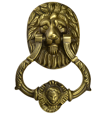 ##Antique Hardware## Ornate 7 1/2 inch Brass Lion Door Knocker (Several Finishes Available)