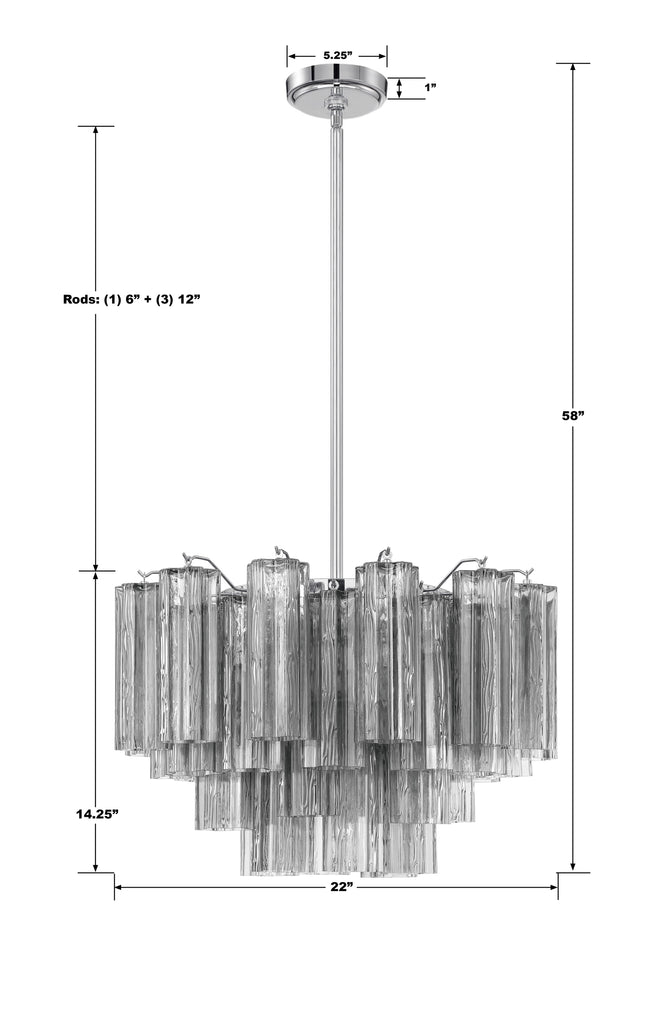 Antique Hardware Addis 9 Light Polished Chrome Chandelier Chandelier