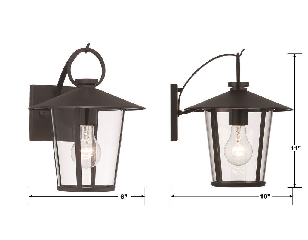 Antique Hardware Andover 1 Light Matte Black Outdoor Sconce Exterior