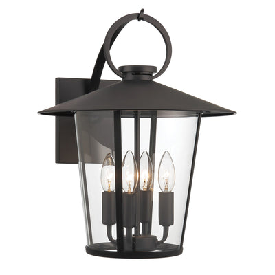 Antique Hardware Andover 4 Light Matte Black Outdoor Sconce Exterior