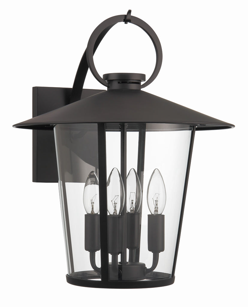 Antique Hardware Andover 4 Light Matte Black Outdoor Sconce Exterior