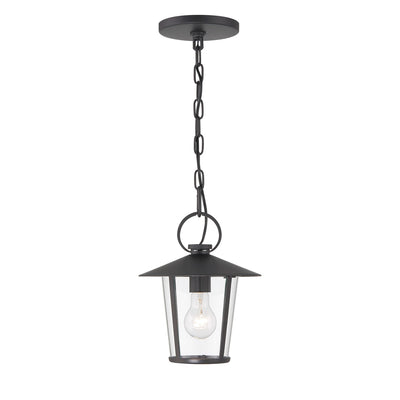 Antique Hardware Andover 1 Light Matte Black Outdoor Pendant Exterior