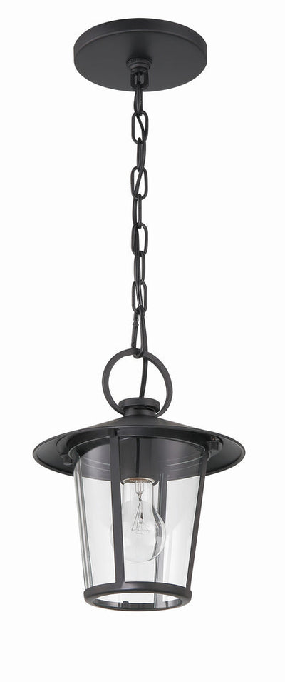 Antique Hardware Andover 1 Light Matte Black Outdoor Pendant Exterior