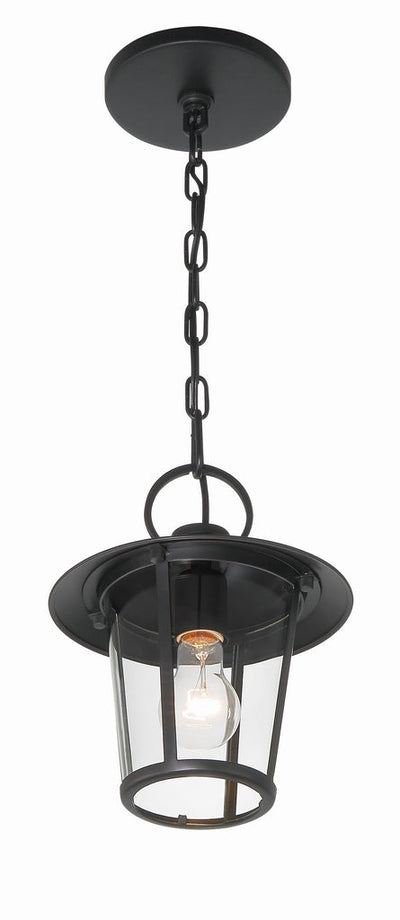 Antique Hardware Andover 1 Light Matte Black Outdoor Pendant Exterior