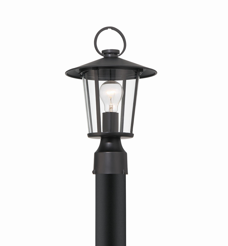 Antique Hardware Andover 1 Light Matte Black Outdoor Post Exterior