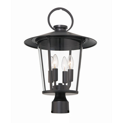 Antique Hardware Andover 4 Light Matte Black Outdoor Post Exterior