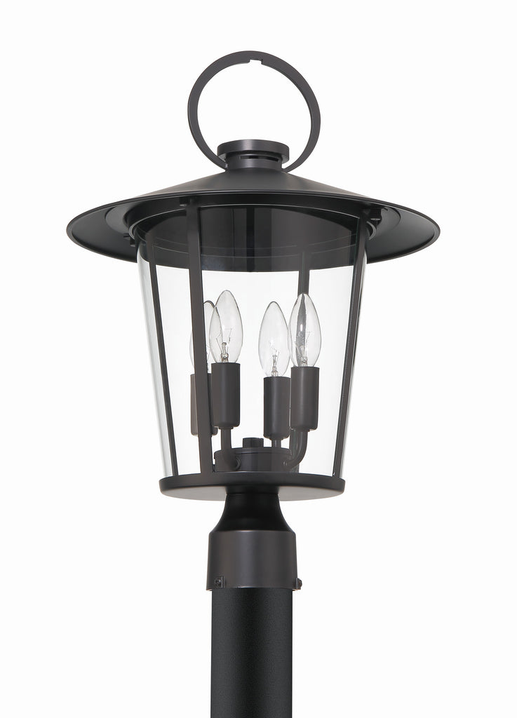 Antique Hardware Andover 4 Light Matte Black Outdoor Post Exterior