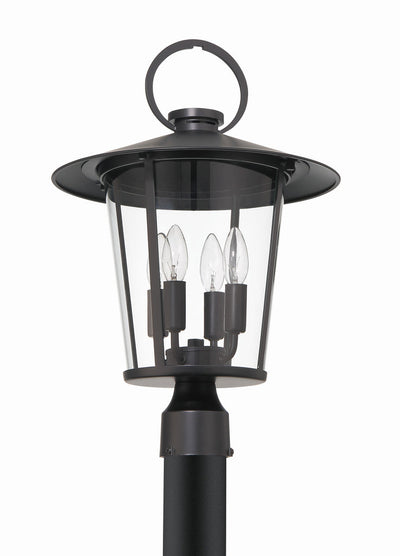 Antique Hardware Andover 4 Light Matte Black Outdoor Post Exterior