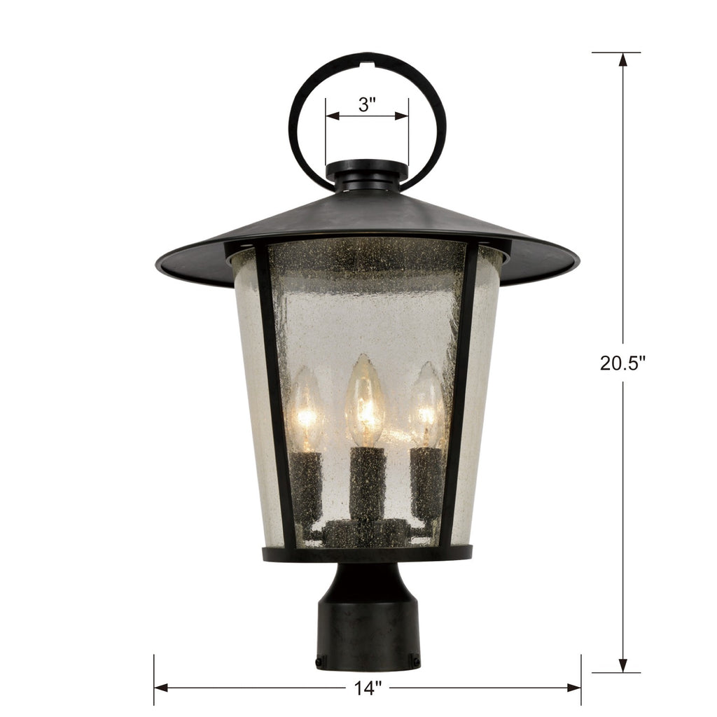 Antique Hardware Andover 4 Light Matte Black Outdoor Post Exterior