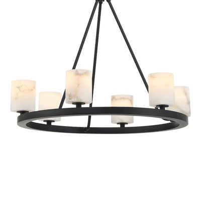 Antique Hardware Aragon 6 Light Matte Black Chandelier Chandelier