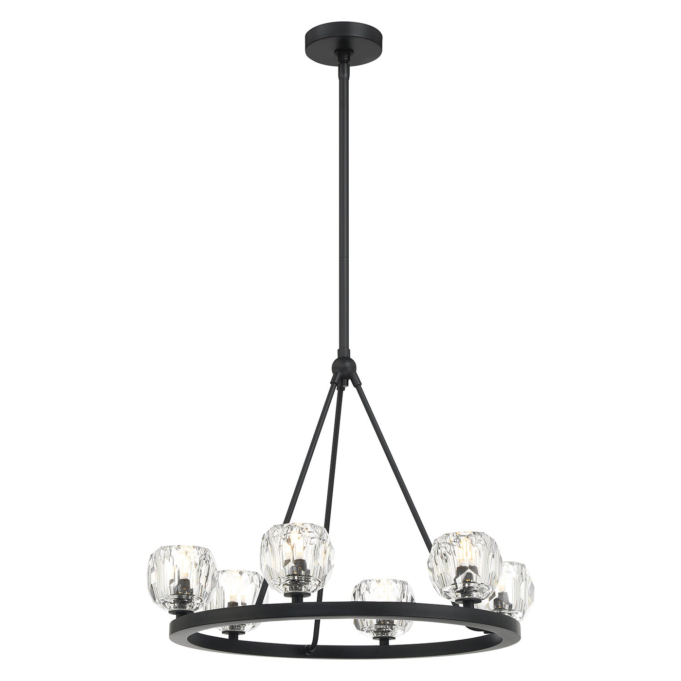 Antique Hardware Aragon 6 Light Matte Black Chandelier Chandelier