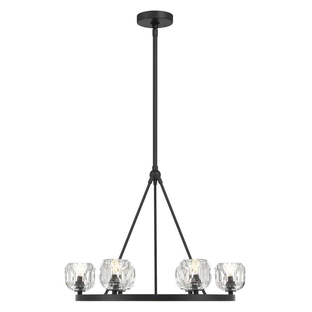 Antique Hardware Aragon 6 Light Matte Black Chandelier Chandelier