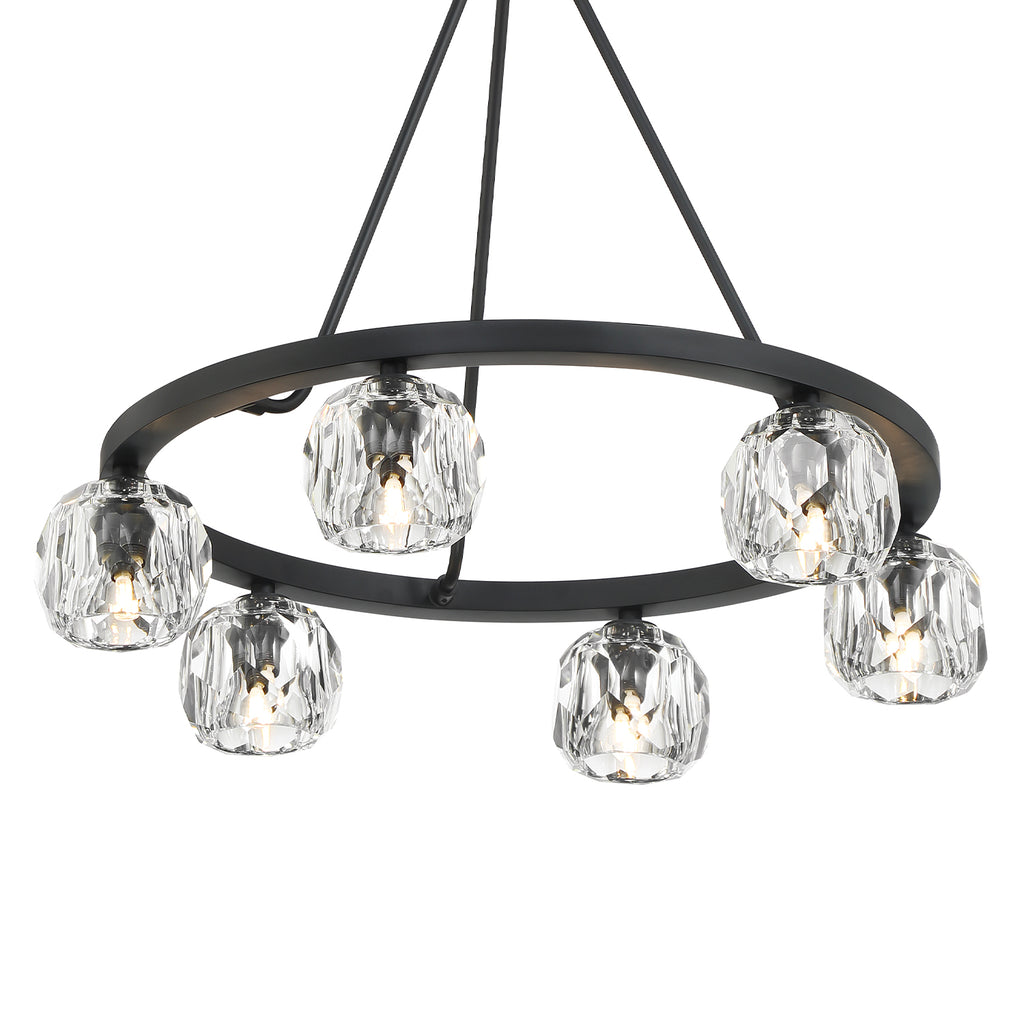 Antique Hardware Aragon 6 Light Matte Black Chandelier Chandelier