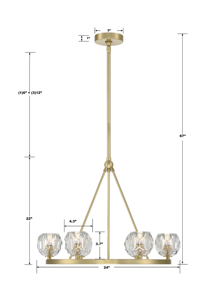 Antique Hardware Aragon 6 Light Soft Brass Chandelier Chandelier